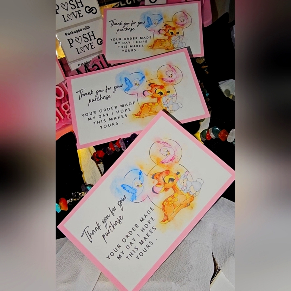 20 ct Handmade Bambi Thank You Cards